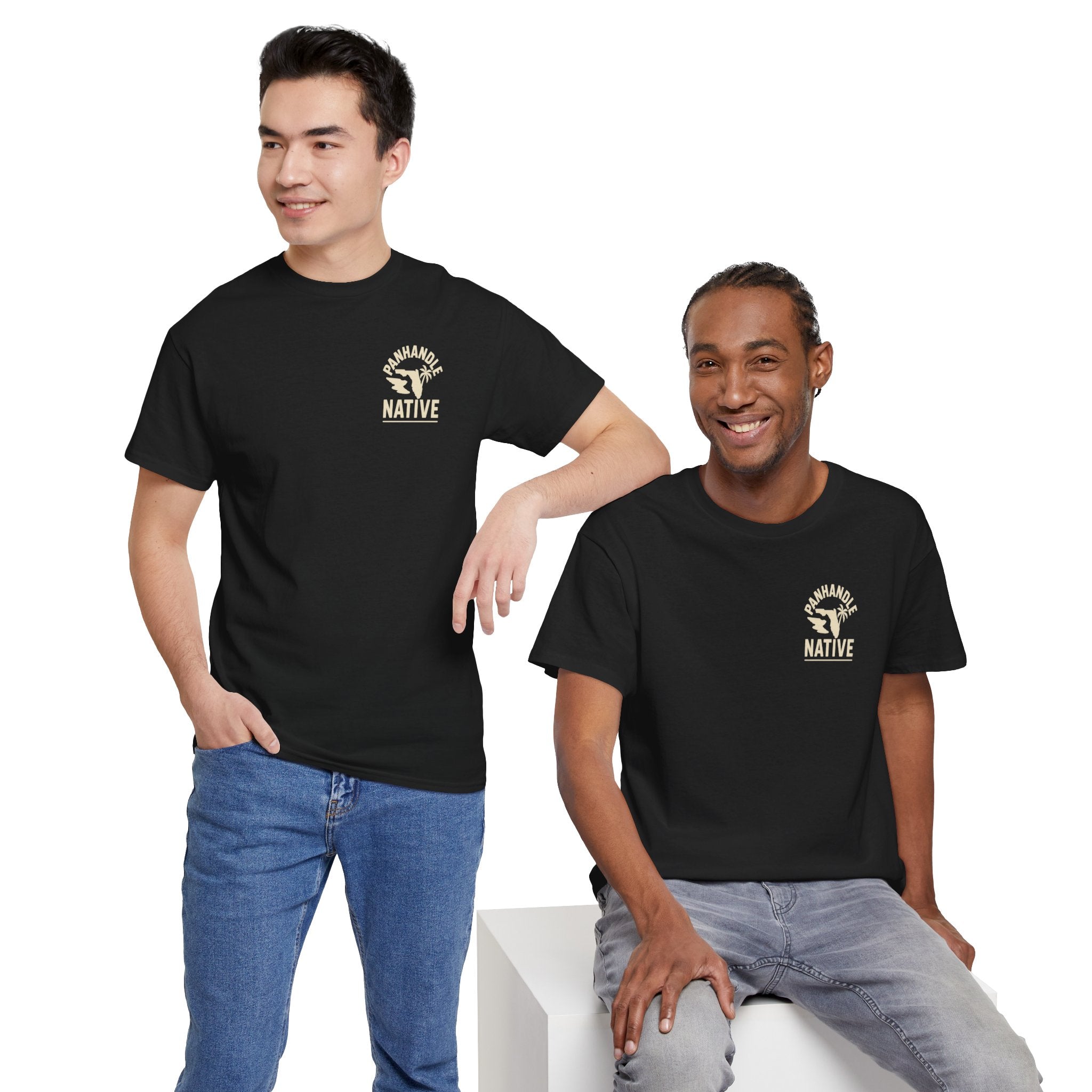 Redfish Graphic,  Front OG Logo in Creme Adult Tee