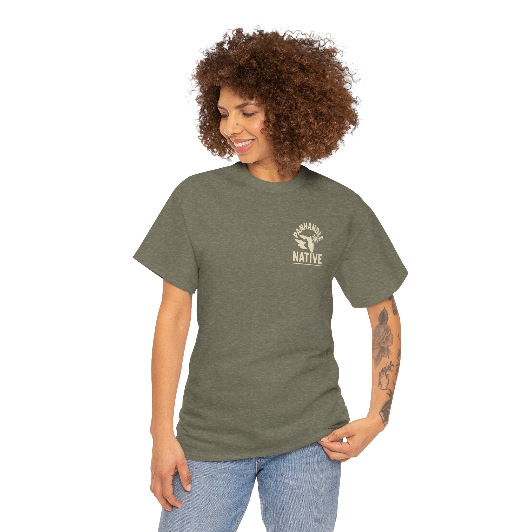 Panhandle Princess Graphic, Front OG Logo in Creme Adult Tee