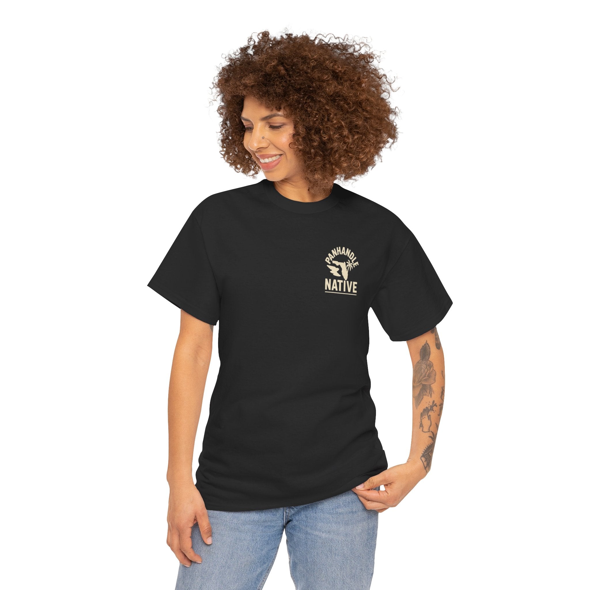 Panhandle Princess Graphic, Front OG Logo in Creme Adult Tee