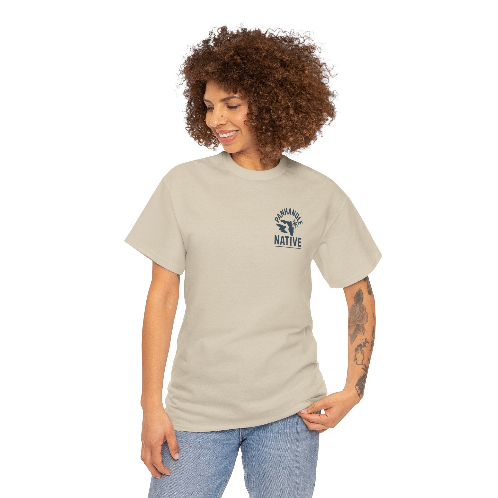 Panhandle Native Original Graphic, Front OG Logo in Creme Adult Tee