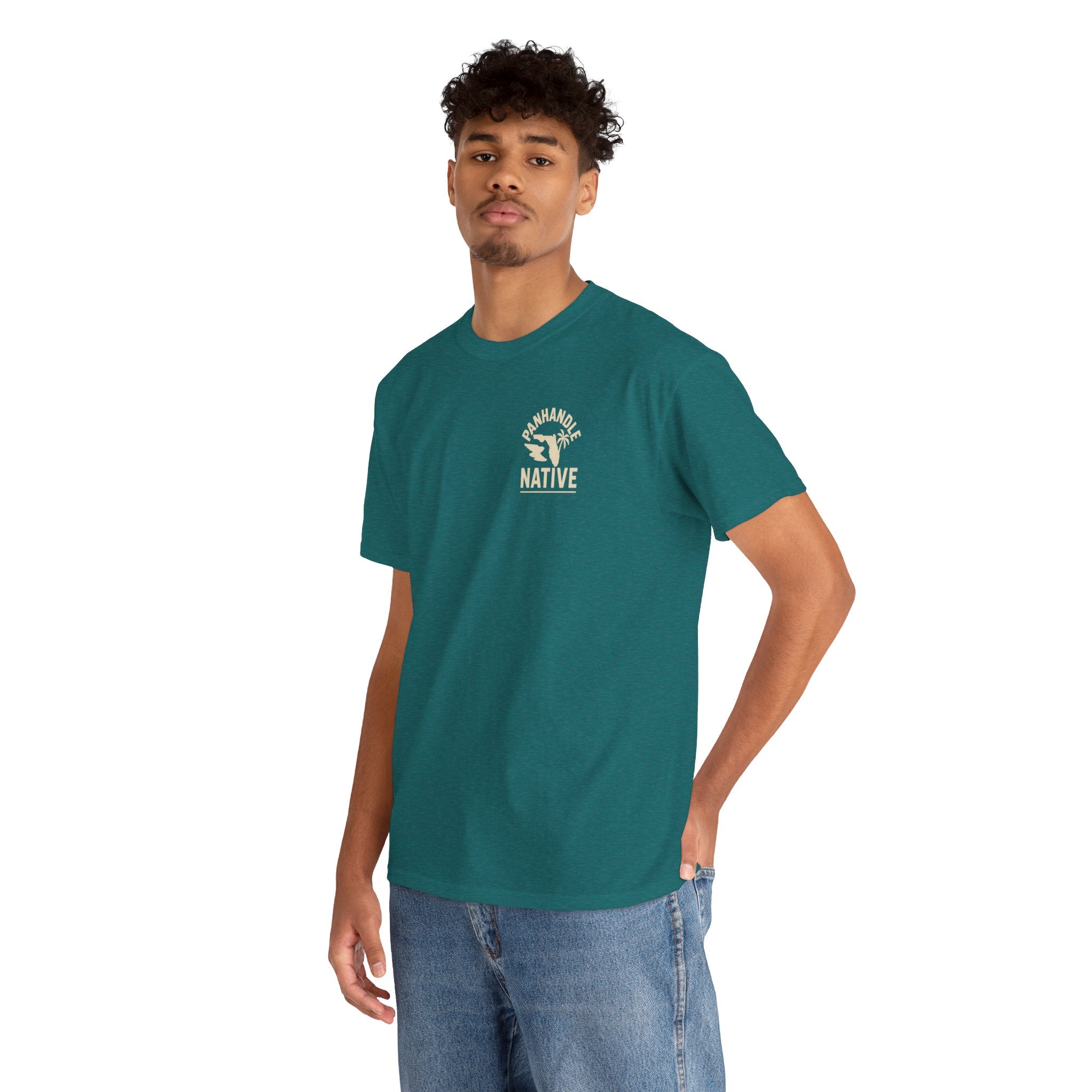 Redfish Graphic,  Front OG Logo in Creme Adult Tee