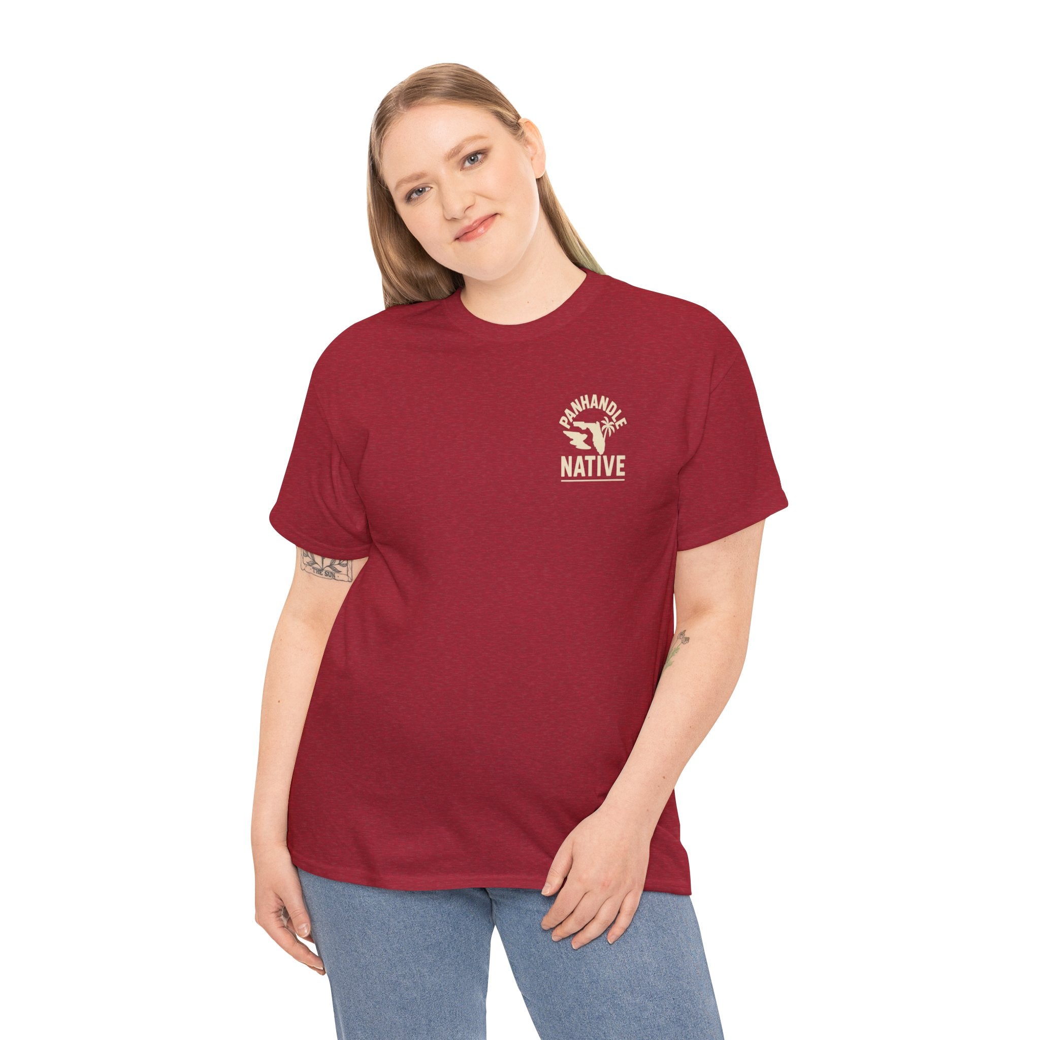 Redfish Graphic,  Front OG Logo in Creme Adult Tee