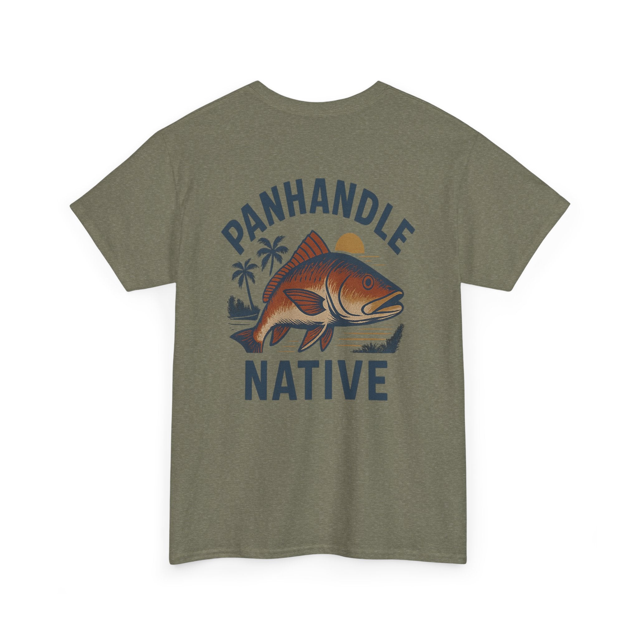 Redfish Graphic,  Front OG Logo in Creme Adult Tee