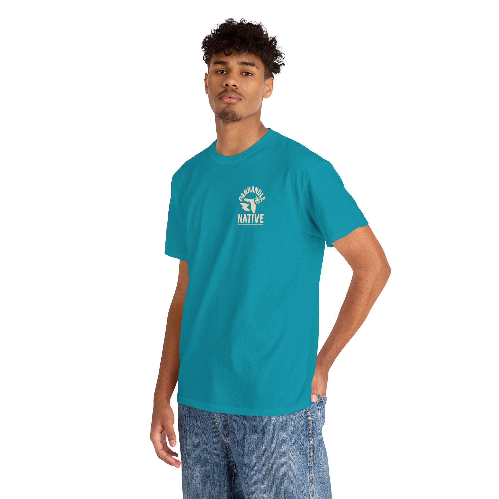Redfish Graphic,  Front OG Logo in Creme Adult Tee