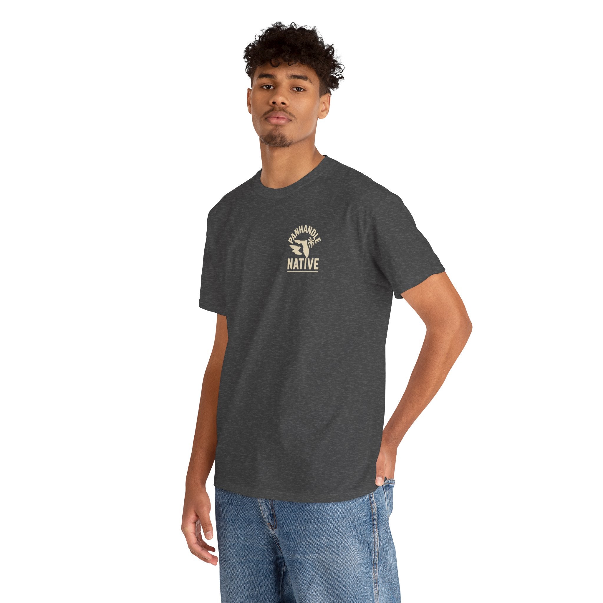 Redfish Graphic,  Front OG Logo in Creme Adult Tee